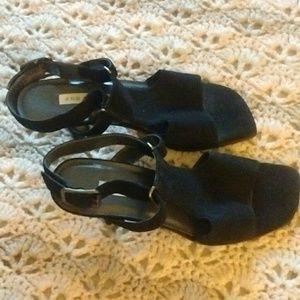 Ann Marino black suede heels